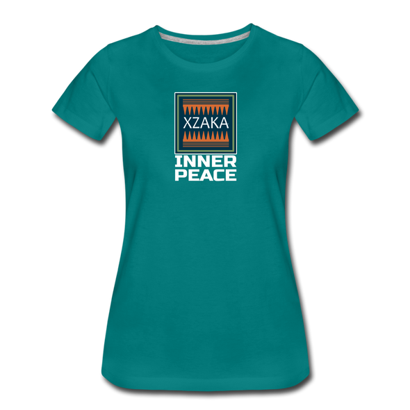 XZAKA - Women "Inner Peace" Motivational T-Shirt - W2118 - teal