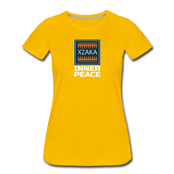 XZAKA - Women "Inner Peace" Motivational T-Shirt - W2118 - sun yellow