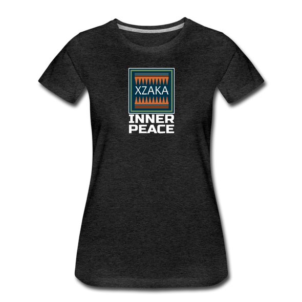 XZAKA - Women "Inner Peace" Motivational T-Shirt - W2118 - charcoal gray