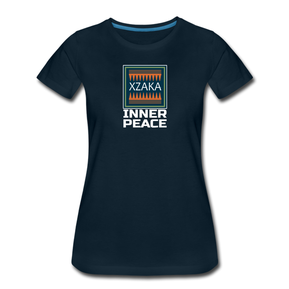 XZAKA - Women "Inner Peace" Motivational T-Shirt - W2118 - deep navy