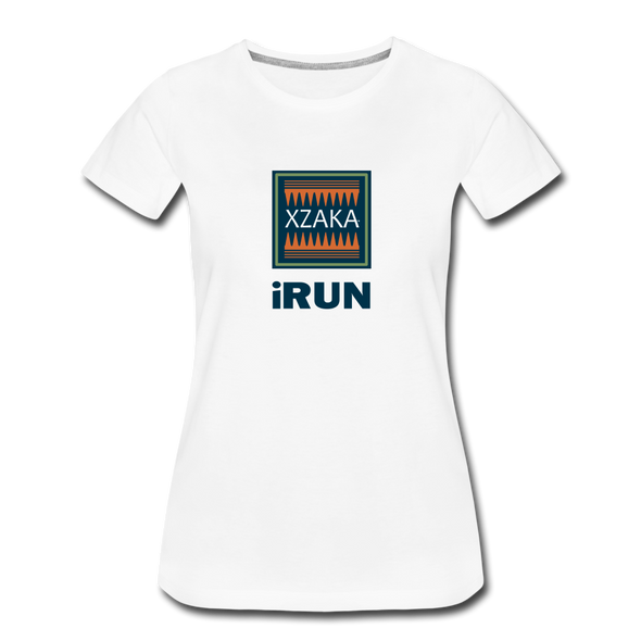 XZAKA - Women "iRUN" Motivational T-Shirt - W2119 - white