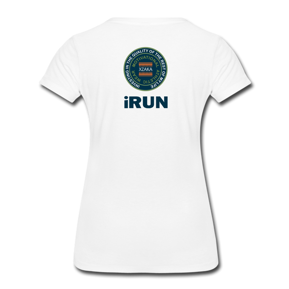 XZAKA - Women "iRUN" Motivational T-Shirt - W2119 - white