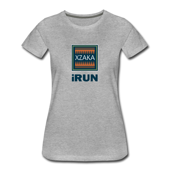 XZAKA - Women "iRUN" Motivational T-Shirt - W2119 - heather gray