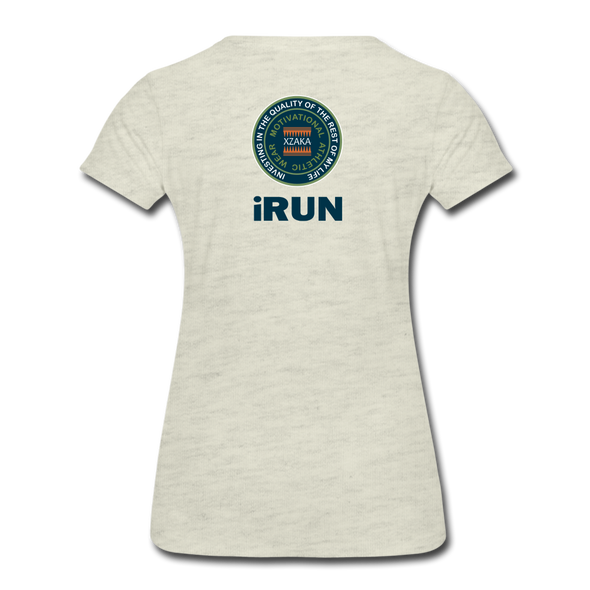 XZAKA - Women "iRUN" Motivational T-Shirt - W2119 - heather oatmeal