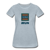 XZAKA - Women "iRUN" Motivational T-Shirt - W2119 - heather ice blue