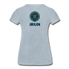 XZAKA - Women "iRUN" Motivational T-Shirt - W2119 - heather ice blue