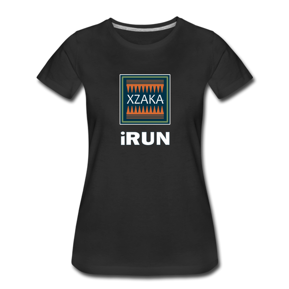 XZAKA - Women "iRUN" Motivational T-Shirt - W2120 - black