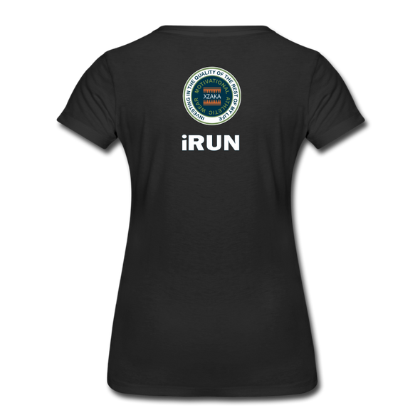 XZAKA - Women "iRUN" Motivational T-Shirt - W2120 - black