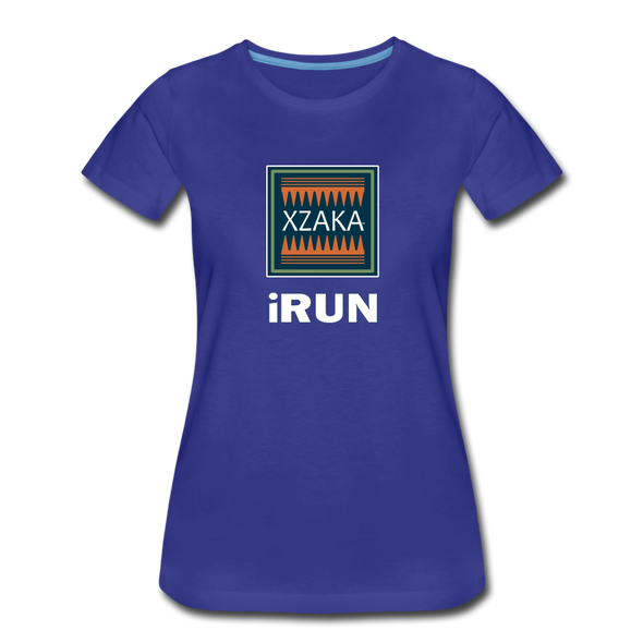 XZAKA - Women "iRUN" Motivational T-Shirt - W2120 - royal blue