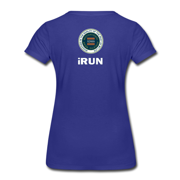 XZAKA - Women "iRUN" Motivational T-Shirt - W2120 - royal blue