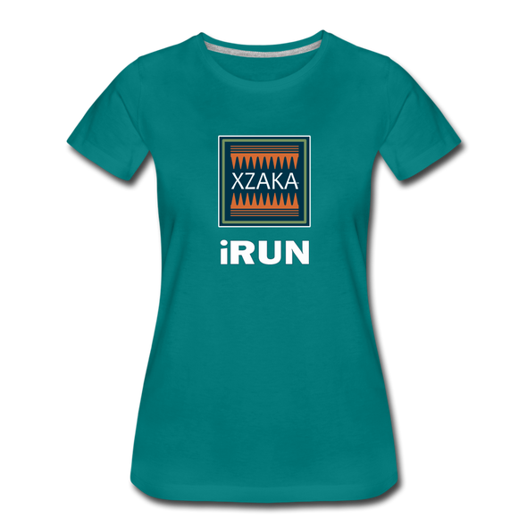 XZAKA - Women "iRUN" Motivational T-Shirt - W2120 - teal