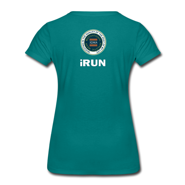 XZAKA - Women "iRUN" Motivational T-Shirt - W2120 - teal