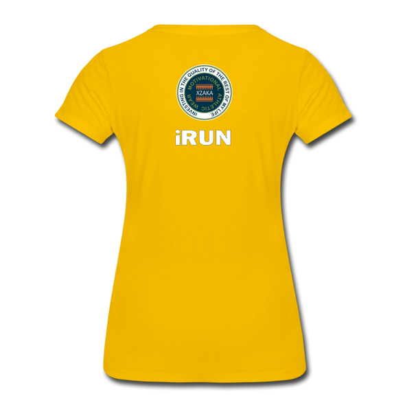 XZAKA - Women "iRUN" Motivational T-Shirt - W2120 - sun yellow