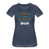 XZAKA - Women "iRUN" Motivational T-Shirt - W2120 - heather blue