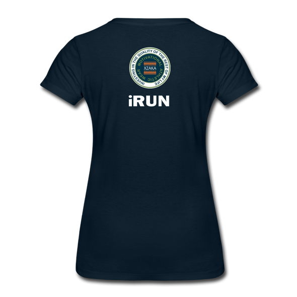 XZAKA - Women "iRUN" Motivational T-Shirt - W2120 - deep navy