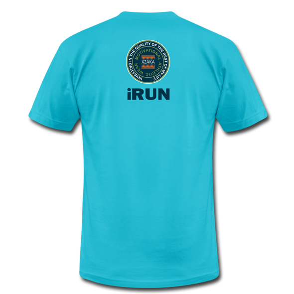 XZAKA - Women "iRUN" Motivational T-Shirt - W2122 - turquoise