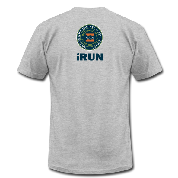 XZAKA - Women "iRUN" Motivational T-Shirt - W2122 - heather gray