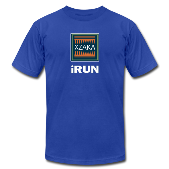 XZAKA - Women "iRUN" Motivational T-Shirt - W2121 - royal blue