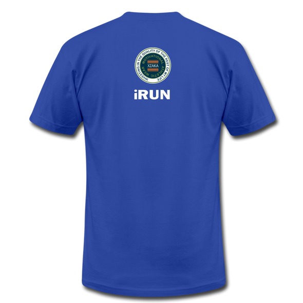 XZAKA - Women "iRUN" Motivational T-Shirt - W2121 - royal blue