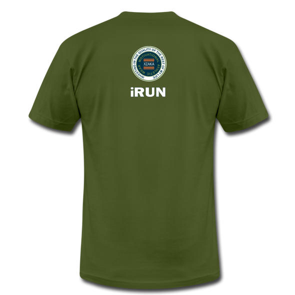 XZAKA - Women "iRUN" Motivational T-Shirt - W2121 - olive