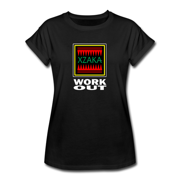 XZAKA - Women "Work Out" Motivational T-Shirt - W2126 - black