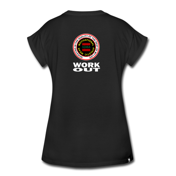 XZAKA - Women "Work Out" Motivational T-Shirt - W2126 - black