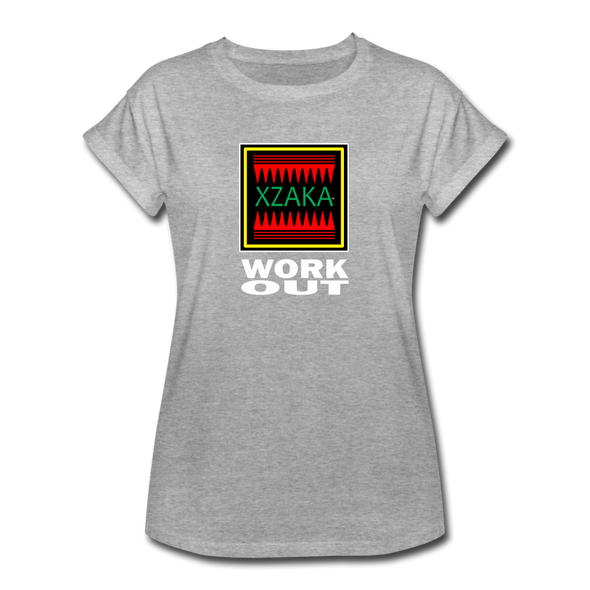 XZAKA - Women "Work Out" Motivational T-Shirt - W2126 - heather gray