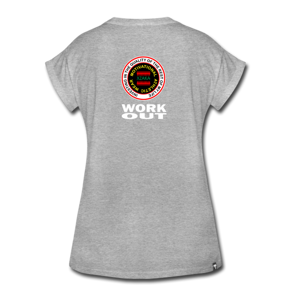 XZAKA - Women "Work Out" Motivational T-Shirt - W2126 - heather gray