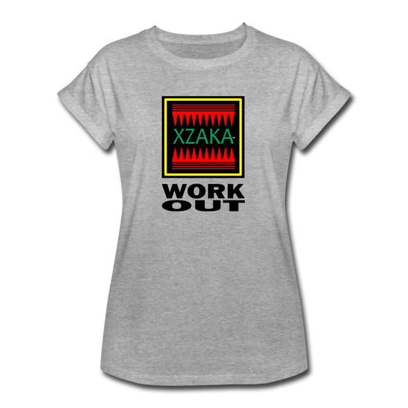 XZAKA - Women "Work Out" Motivational T-Shirt - W2125 - heather gray