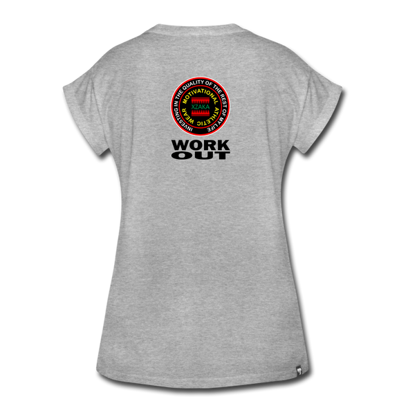 XZAKA - Women "Work Out" Motivational T-Shirt - W2125 - heather gray