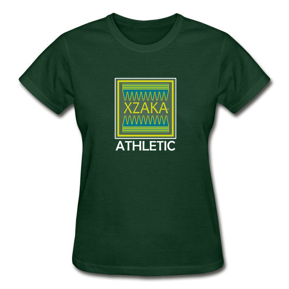 XZAKA - Women "Athletic" Motivational T-Shirt - W2130 - forest green