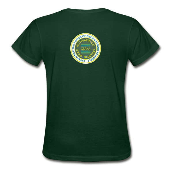 XZAKA - Women "Athletic" Motivational T-Shirt - W2130 - forest green