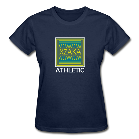 XZAKA - Women "Athletic" Motivational T-Shirt - W2130 - navy