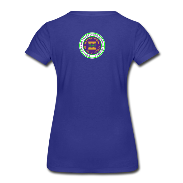 XZAKA - Women "Never Give Up" Motivational T-Shirt - W2133 - royal blue