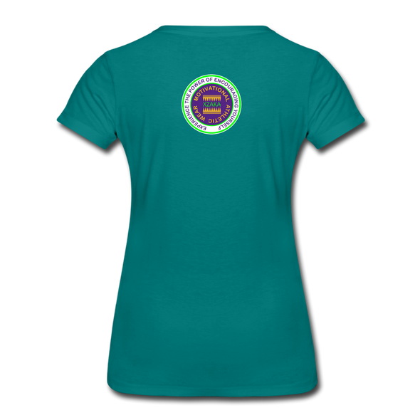 XZAKA - Women "Never Give Up" Motivational T-Shirt - W2133 - teal