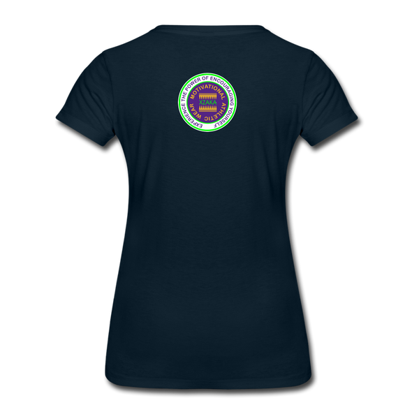 XZAKA - Women "Never Give Up" Motivational T-Shirt - W2133 - deep navy