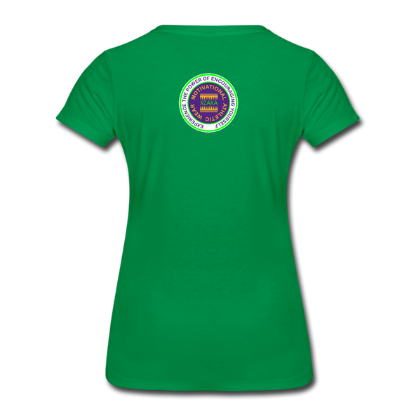 XZAKA - Women "Never Give Up" Motivational T-Shirt - W2133 - kelly green