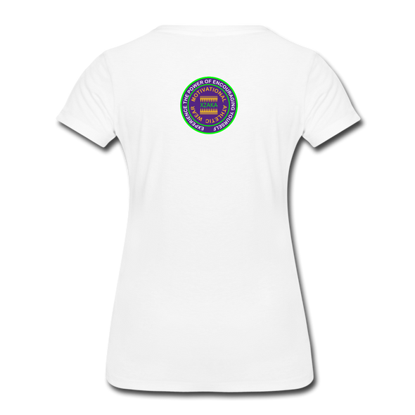 XZAKA - Women "Never Give Up" Motivational T-Shirt - W2134 - white