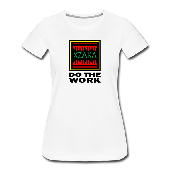 XZAKA - Women "Do The Work" Motivational T-Shirt - W2139 - white