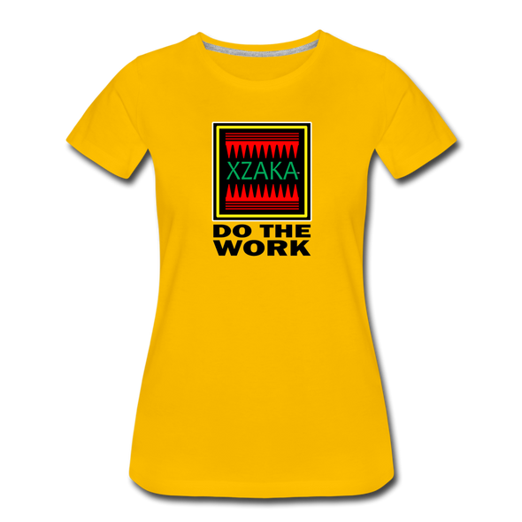 XZAKA - Women "Do The Work" Motivational T-Shirt - W2139 - sun yellow