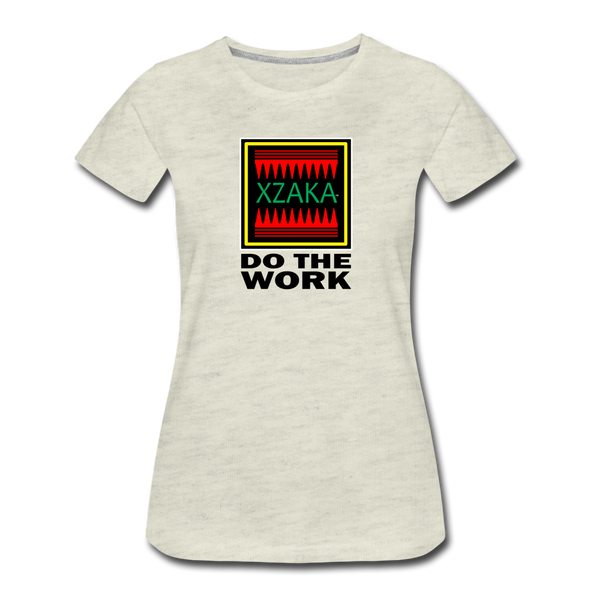 XZAKA - Women "Do The Work" Motivational T-Shirt - W2139 - heather oatmeal