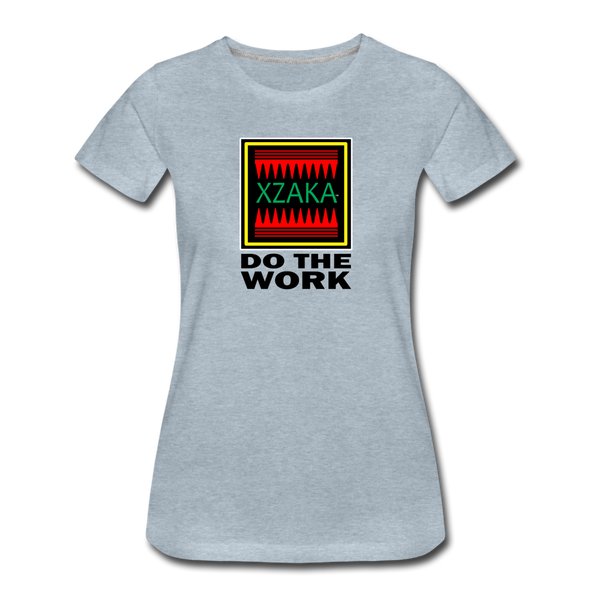 XZAKA - Women "Do The Work" Motivational T-Shirt - W2139 - heather ice blue