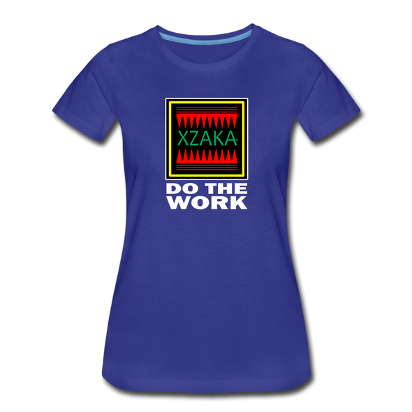 XZAKA - Women "Do The Work" Motivational T-Shirt - W2140 - royal blue