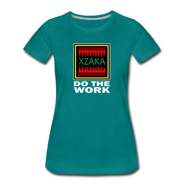 XZAKA - Women "Do The Work" Motivational T-Shirt - W2140 - teal