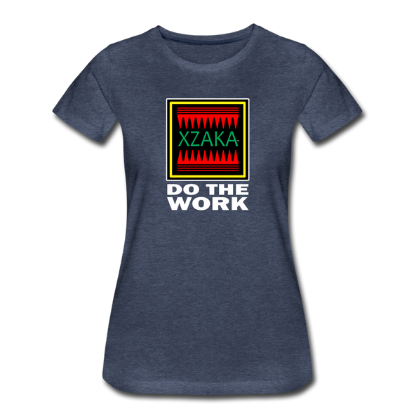 XZAKA - Women "Do The Work" Motivational T-Shirt - W2140 - heather blue