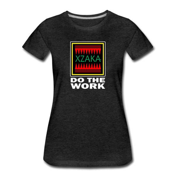 XZAKA - Women "Do The Work" Motivational T-Shirt - W2140 - charcoal gray