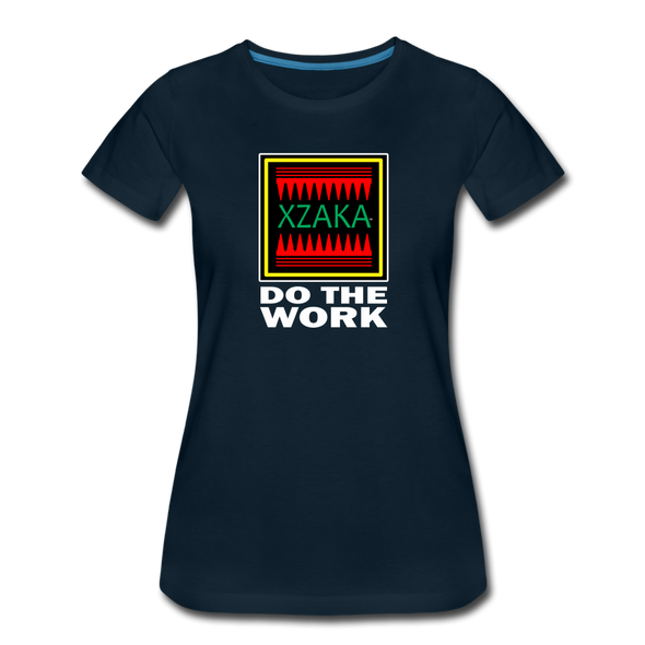 XZAKA - Women "Do The Work" Motivational T-Shirt - W2140 - deep navy