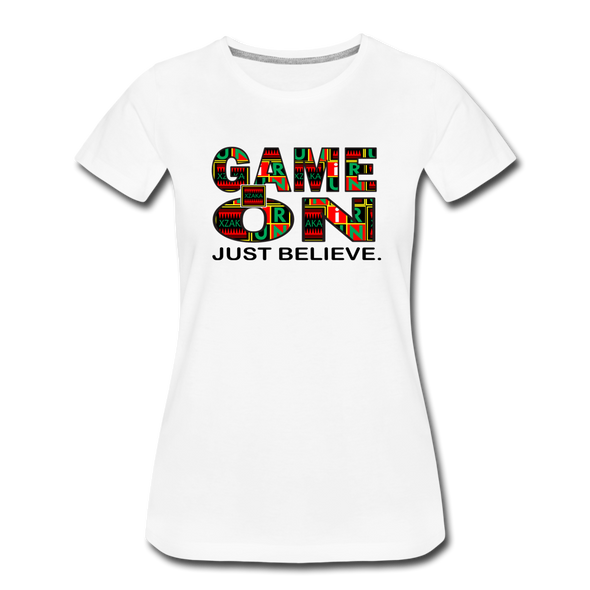 XZAKA - Women "Game On" Motivational T-Shirt - M2269-1 - white