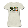 XZAKA - Women "Game On" Motivational T-Shirt - M2269-1 - heather oatmeal