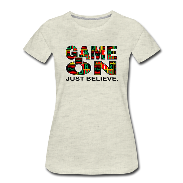 XZAKA - Women "Game On" Motivational T-Shirt - M2269-1 - heather oatmeal